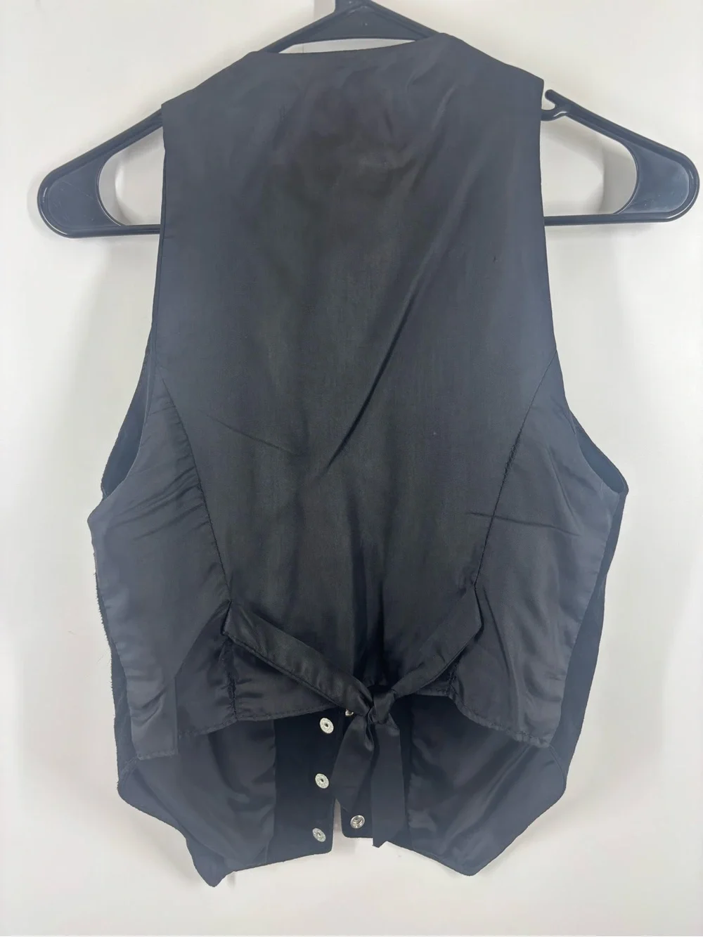 Outerwear by Phoenix Black Leather Tuxedo Vest Western Button Up Small Medium